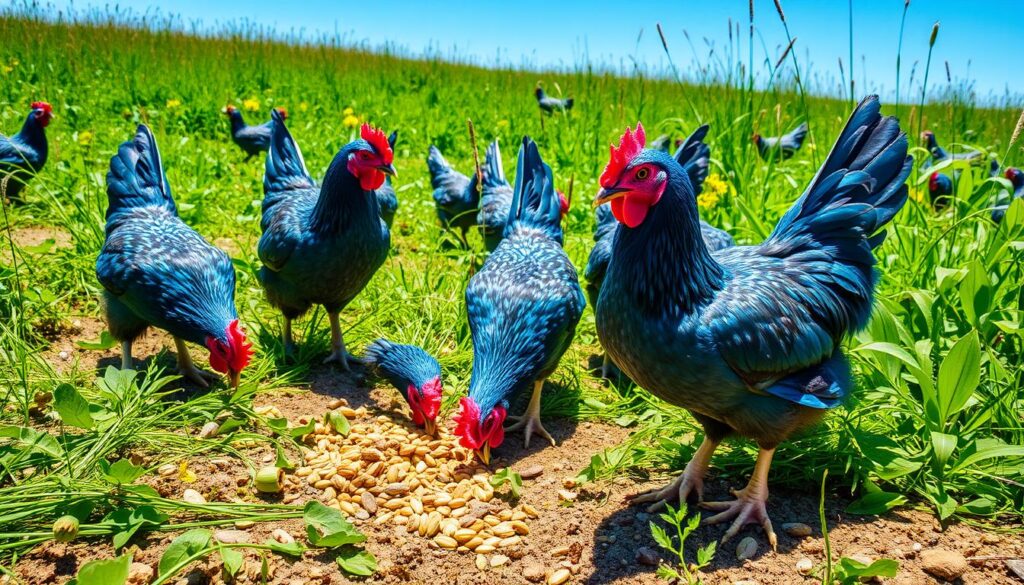 Production Blue Chicken feeding